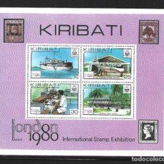 Sellos: KIRIBATI HB 2** - AÑO 1984 - LONDON 80, EXPOSICION FILATELICA INTERNACIONAL - BARCOS - AVIONES