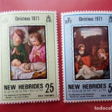Sellos: NUEVAS HEBRIDAS, 1971, NAVIDAD, YVERT 316/17 ( LEYENDA EN INGLES). Lote 364626726