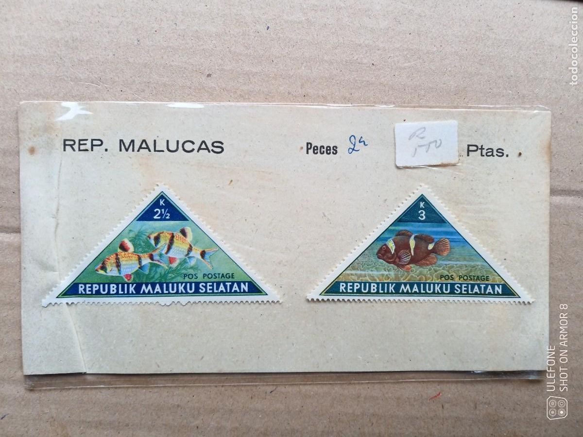 Sellos: MOLUCAS REPUBLICA - 2 SELLOS TEMATICA PECES - Foto 1