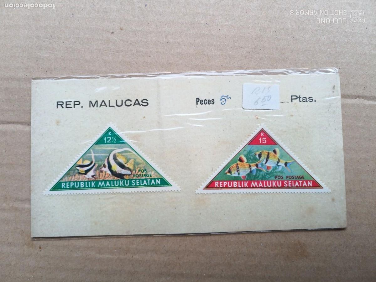 Sellos: MOLUCAS REPUBLICA -2 SELLOS TEMATICA PECES - Foto 1