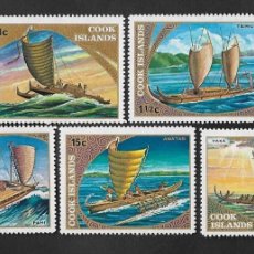 Sellos: SE)1973 COOK ISLANDS, FROM THE SERIES BOATS, MARINE EXPLORATIONS OF THE PACIFIC, BOATS, 7 MNH STAMPS