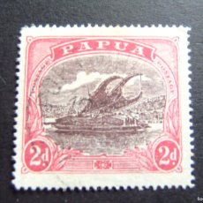 Sellos: 52 PAPUA NEW GUINEA PAPOUSIE 1916-31 / LAKATOI EN EL RIO MAMBARA YVERT 60 FU