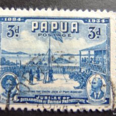 Sellos: 52 PAPUA NEW GUINEA PAPOUSIE 1934 / CINCUENTENARIO DEL PROTECTORADO BRITANICO / YVERT 99 FU DEFEC.