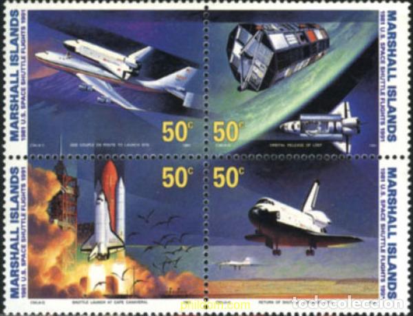 Sellos: 190685 MNH MARSHALL Islas 1991 PROGRAMA ESPACIAL SHUTTLE - Foto 1