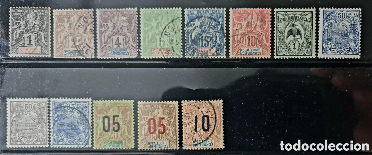 Sellos: Sellos de Nueva Caledonia, la mayor parte de ellos sin circular