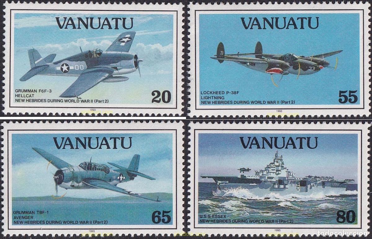 Sellos: 144882 MNH VANUATU 1993 LA SEGUNDA GUERRA MUNDIAL EN LAS NUEVAS HEBRIDAS