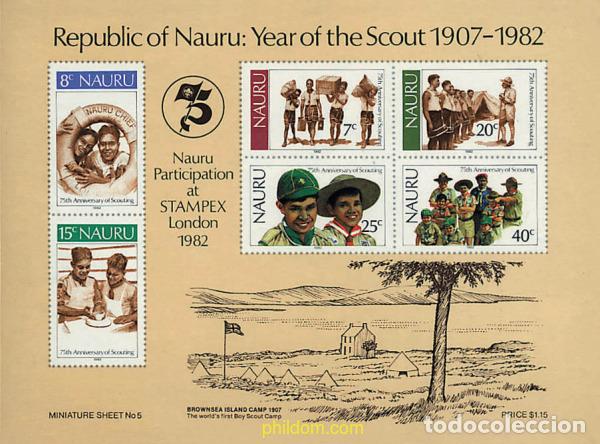Sellos: 38232 MNH NAURU 1982 75 ANIVERSARIO DEL ESCULTISMO