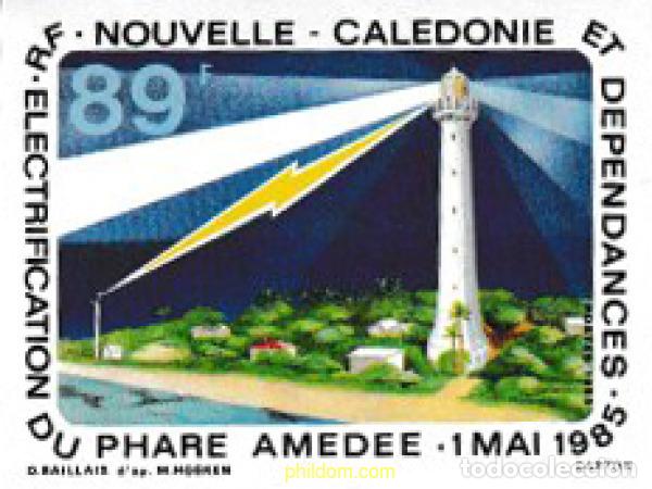Sellos: 602409 MNH NUEVA CALEDONIA 1985 ELCTRIFICACION DEL FARO AMEDEE