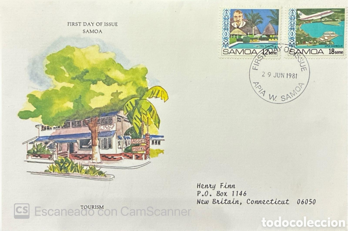 Sellos: CA)Samoa, 1981, Tourism / First Day Cover. Commemorative envelope issued in Apia