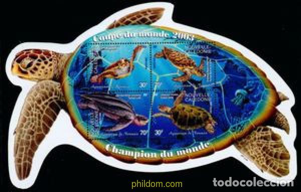 Sellos: 785076 MNH NUEVA CALEDONIA 2003 TORTUGAS - SOBRECARGA COPA DEL MUNDO DE FUTBOL 2003