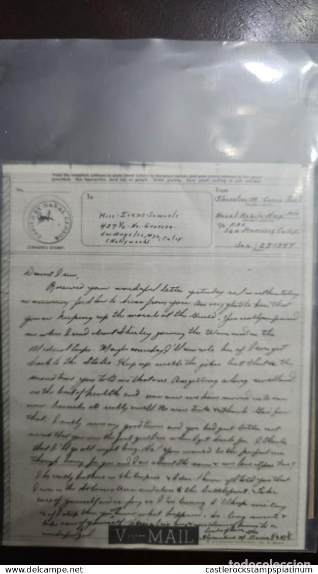 Sellos: O) 1944 SOLOMON ISLANDS, VMAIL, FLEET POST OFFICE SAN FRANCISCO, NAVAL PROCESSING CENTER IN THE PAC