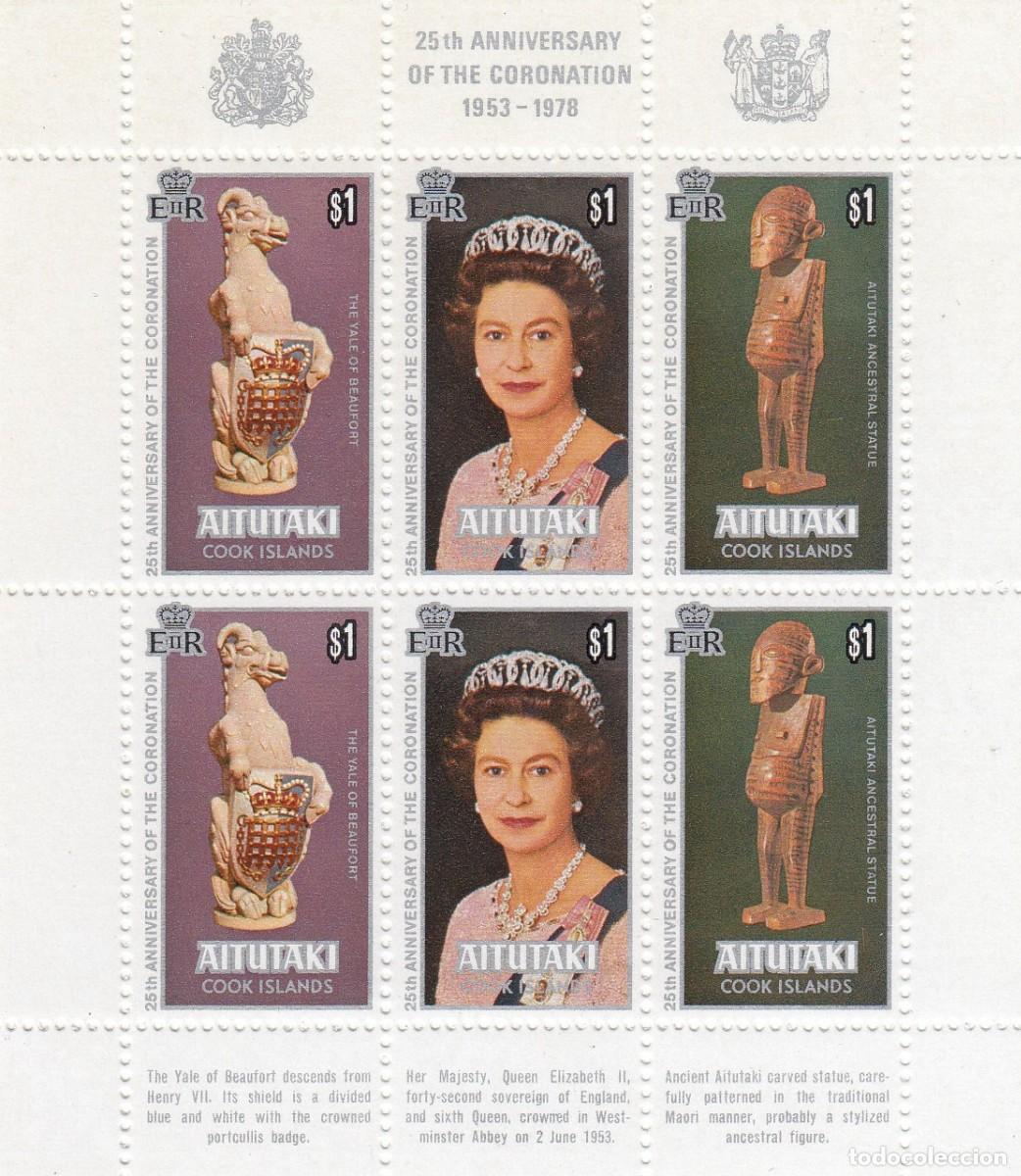 Sellos: HB11352 -AITUTAKI ISLAS COOK 1978 - MP 227/229 ** NUEVO SIN FIJASELLOS- 25 Aniv Coronaci&oacute;n Isabel II