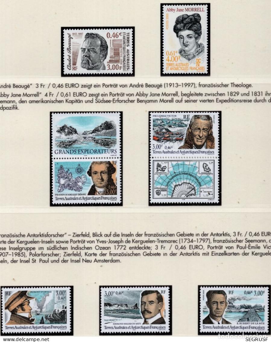 Sellos: TIERRAS AUSTRALES FRANCESAS 2000 STAMP MICHEL TF 424+419+433+437+434-436