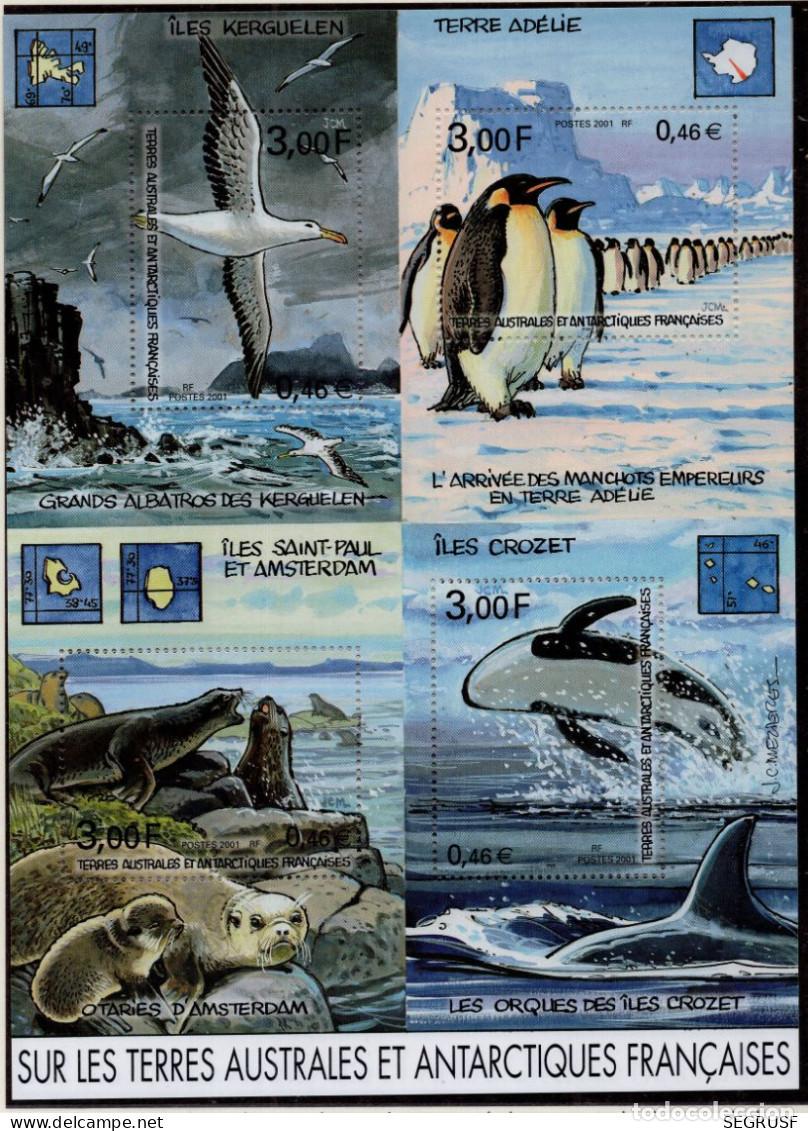Sellos: TIERRAS AUSTRALES FRANCESAS 2001 STAMP MICHEL TF BL5