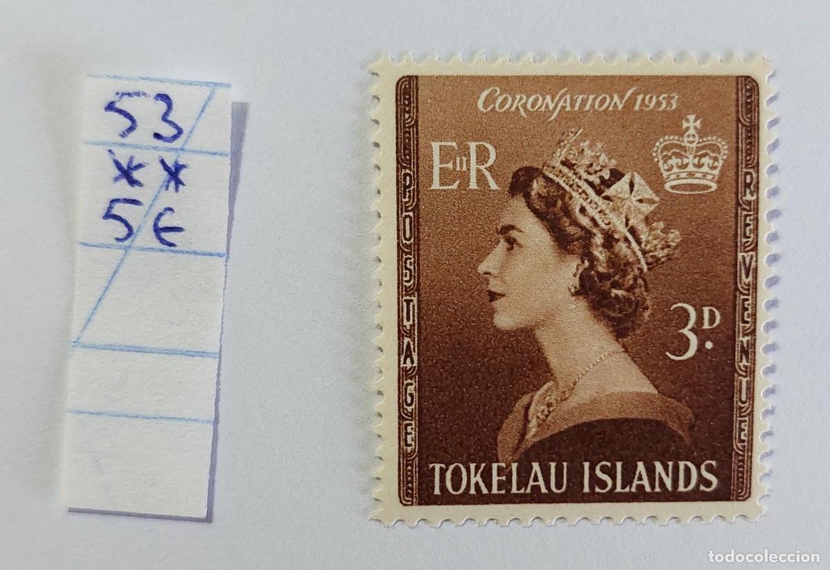 Sellos: 1953 Islas Tokelau, conmemorando la coronaci&oacute;n de la Reina Isabel II. ** MNH