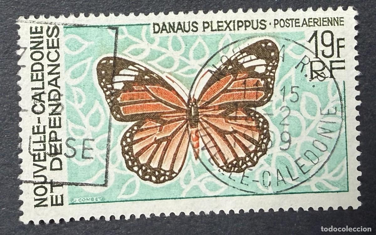Sellos: NUEVA CALEDONIA, 1968. YVERT AEREO 92. MARIPOSA. USADO