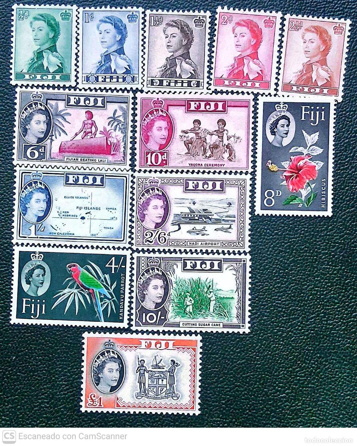 Sellos: Fiyi. 155/59, 161/62, 162B/163, 166/166A, 168/69 Serie b&aacute;sica: Retratos diferentes de la reina Isabe