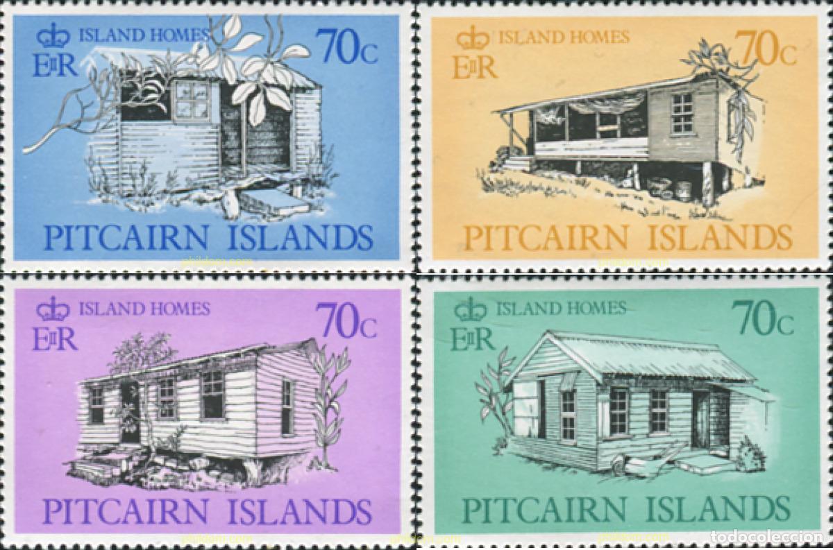 Sellos: 352459 MNH PITCAIRN Islas 1987 CASAS TIPICAS