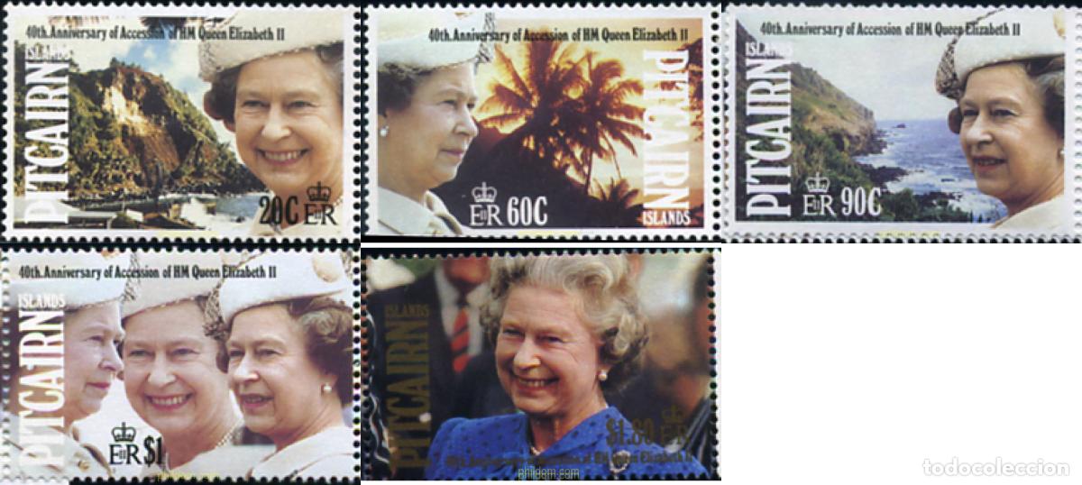Sellos: 352483 MNH PITCAIRN Islas 1992 40 ANIVERSARIO ACCESO AL TRONO