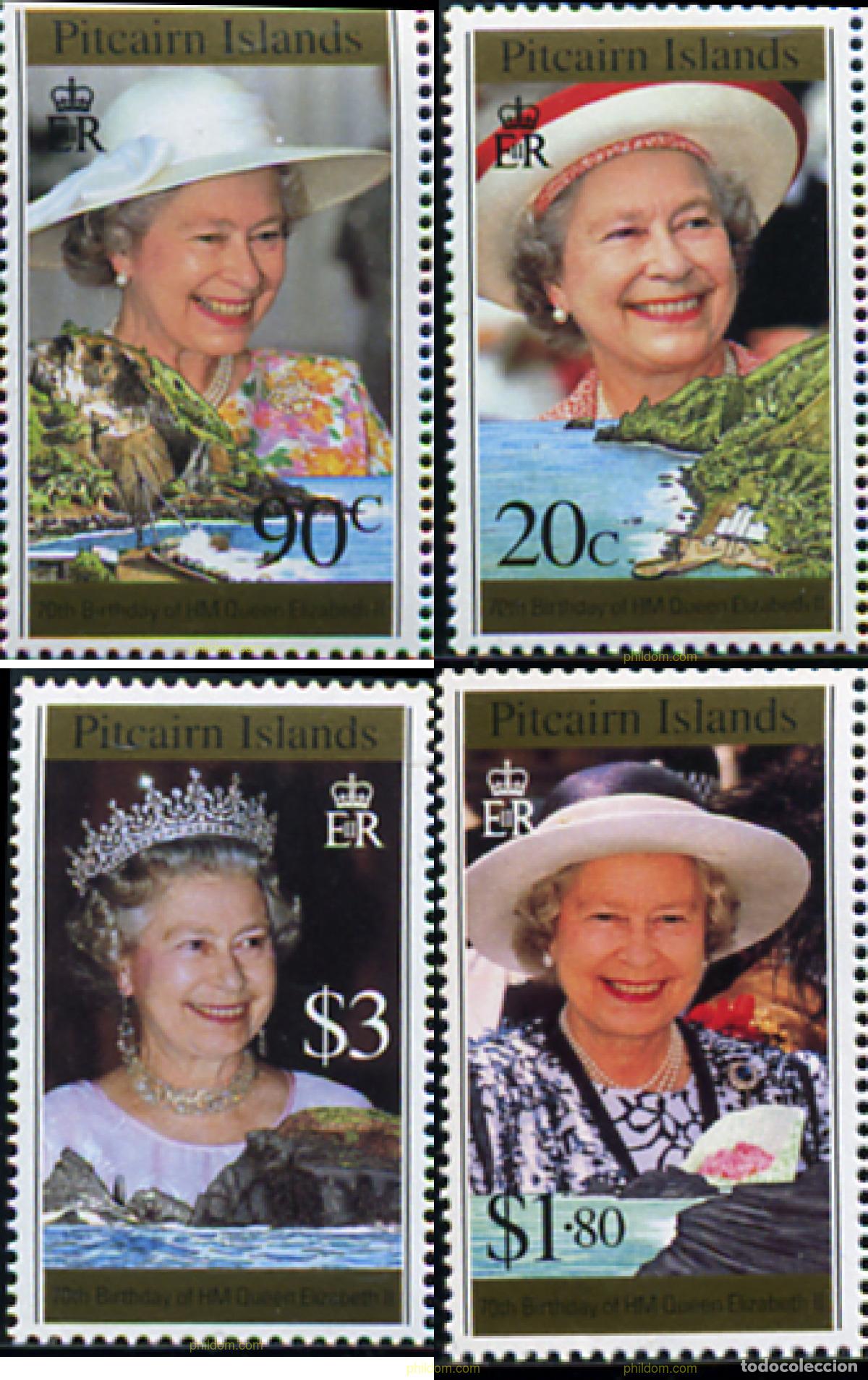 Sellos: 352490 MNH PITCAIRN Islas 1996 70 ANIVERSARIO DE ISABEL II