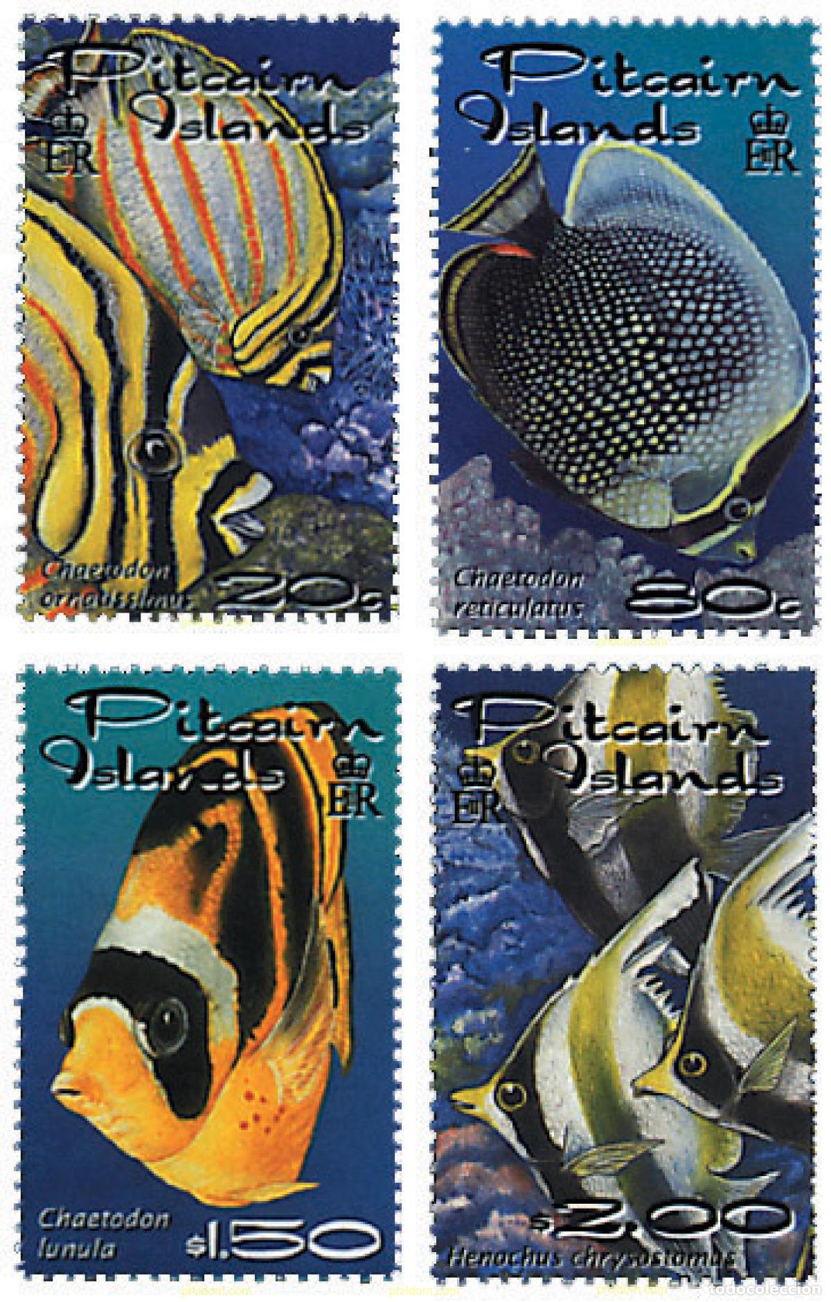 Sellos: 78338 MNH PITCAIRN Islas 2001 PECES DE LOS ARRECIFES DE CORAL
