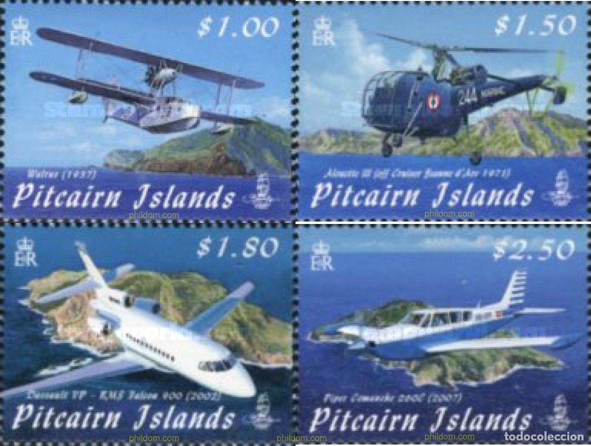 Sellos: 367530 MNH PITCAIRN Islas 2009 AVIONES Y HELICOPTEROS