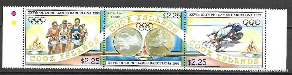 Sellos: COOK ISLANDS 1992 3 STAMPS MNH MEDALLAS MEDALS BARCELONA JUEGOS OLIMPICOS OLYMPIC GAMES DEPORTES