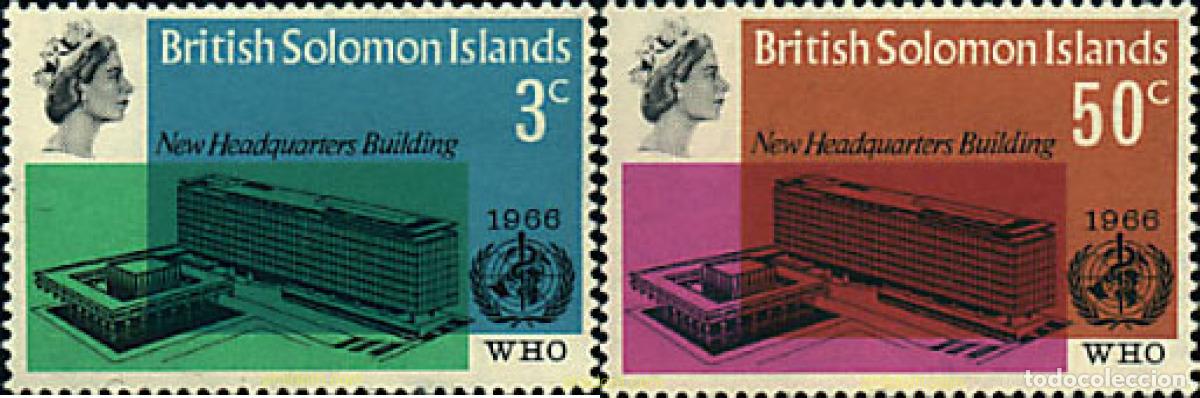 Sellos: 45310 MNH SALOMON 1966 INAUGURACION DE LA SEDE DE LA OMS DE GINEBRA
