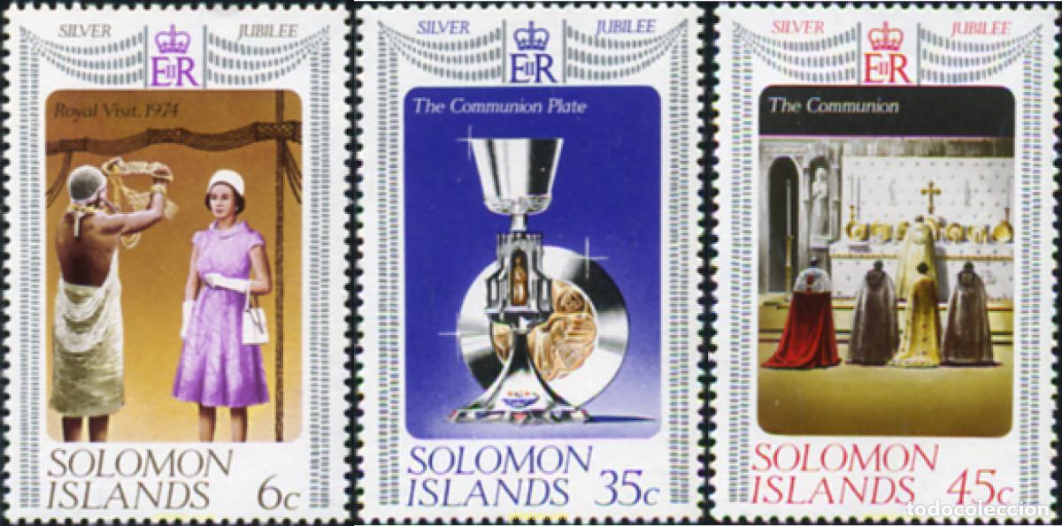 Sellos: 188166 MNH SALOMON 1977 25 ANIVERSARIO DE LA ASCENSION AL TRONO DE ELISABETH II