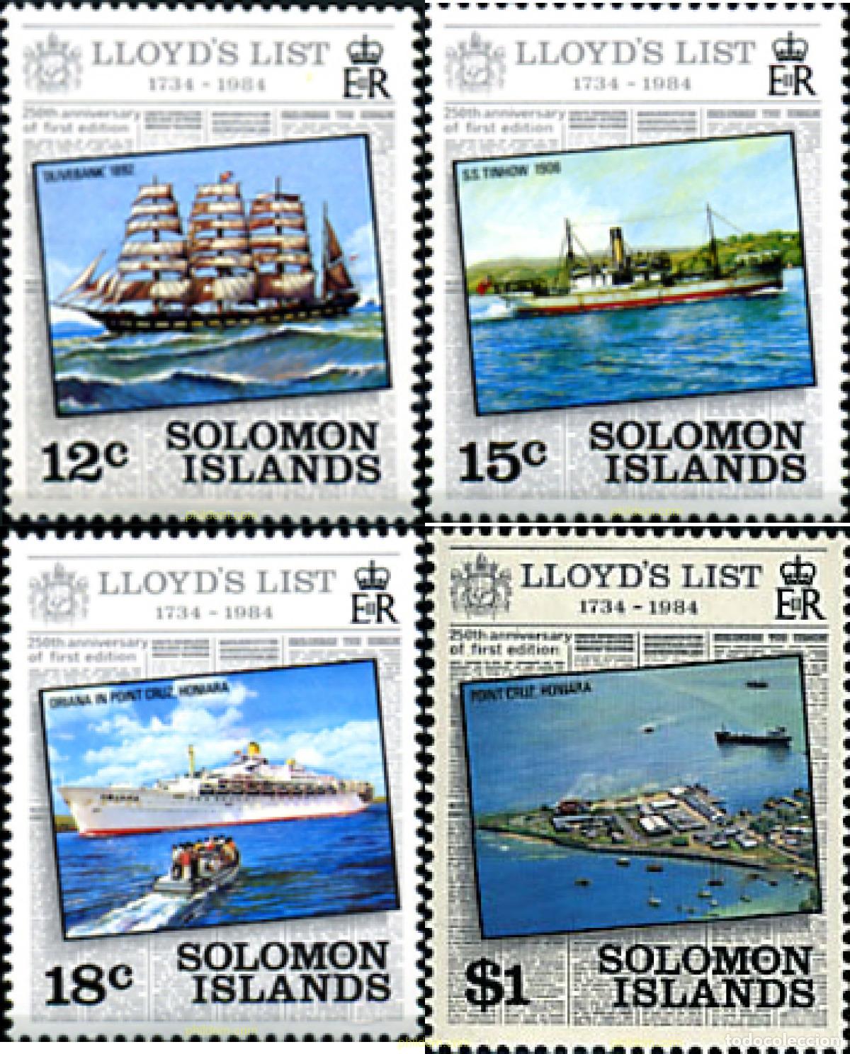 Sellos: 45362 MNH SALOMON 1984 250 ANIVERSARIO DE LA PRIMERA EDICION DE LA &rdquo;LISTE DE LLOYD&rdquo;