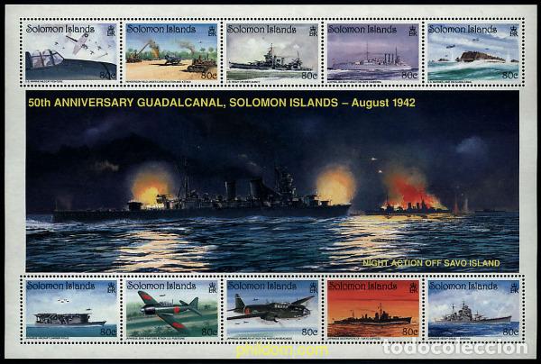Sellos: 670946 MNH SALOMON 1992 50 ANIVERSARIO DE GUADALCANAL
