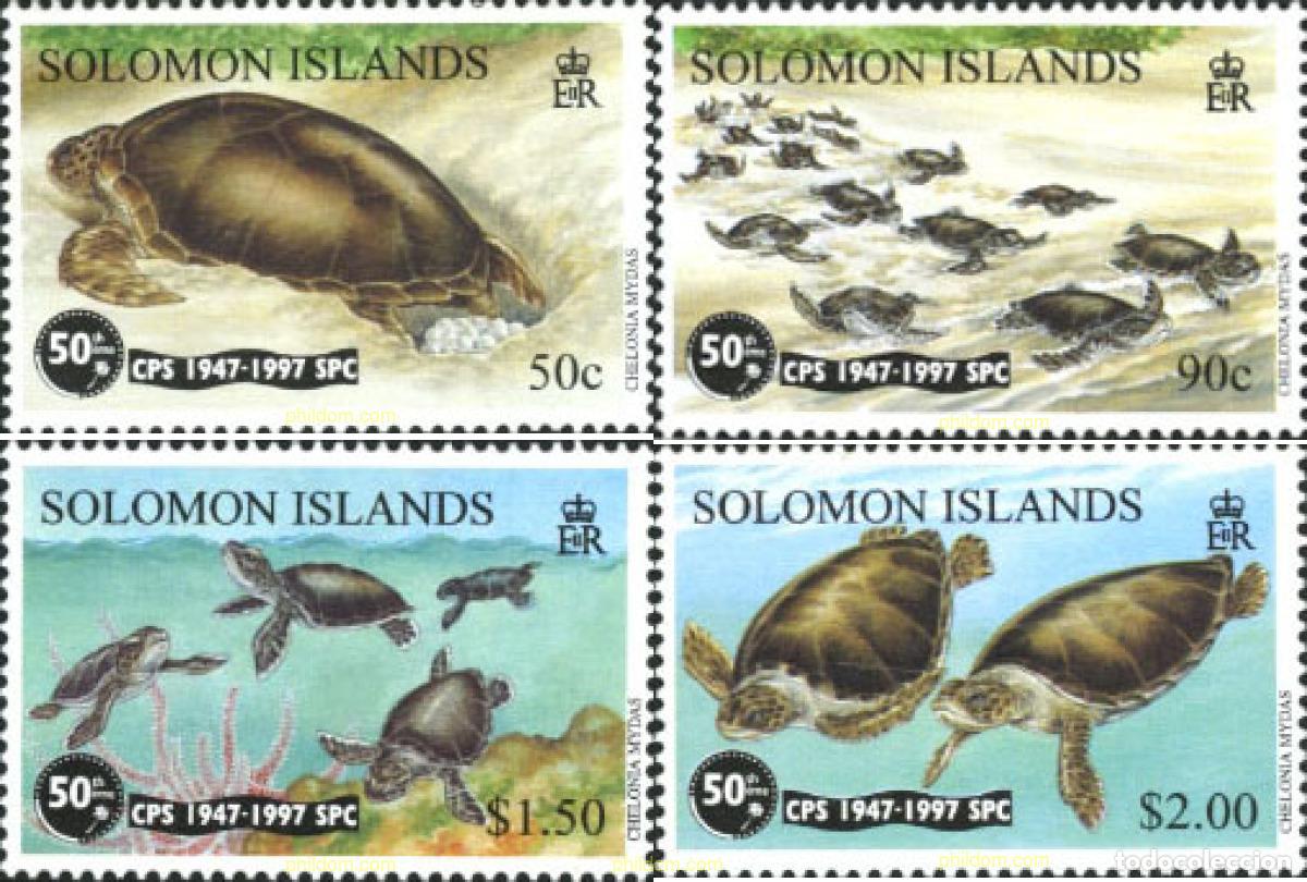 Sellos: 45459 MNH SALOMON 1997 50 ANIVERSARIO DE LA COMISION DEL PACIFICO SUR. TORTUGA VERDE