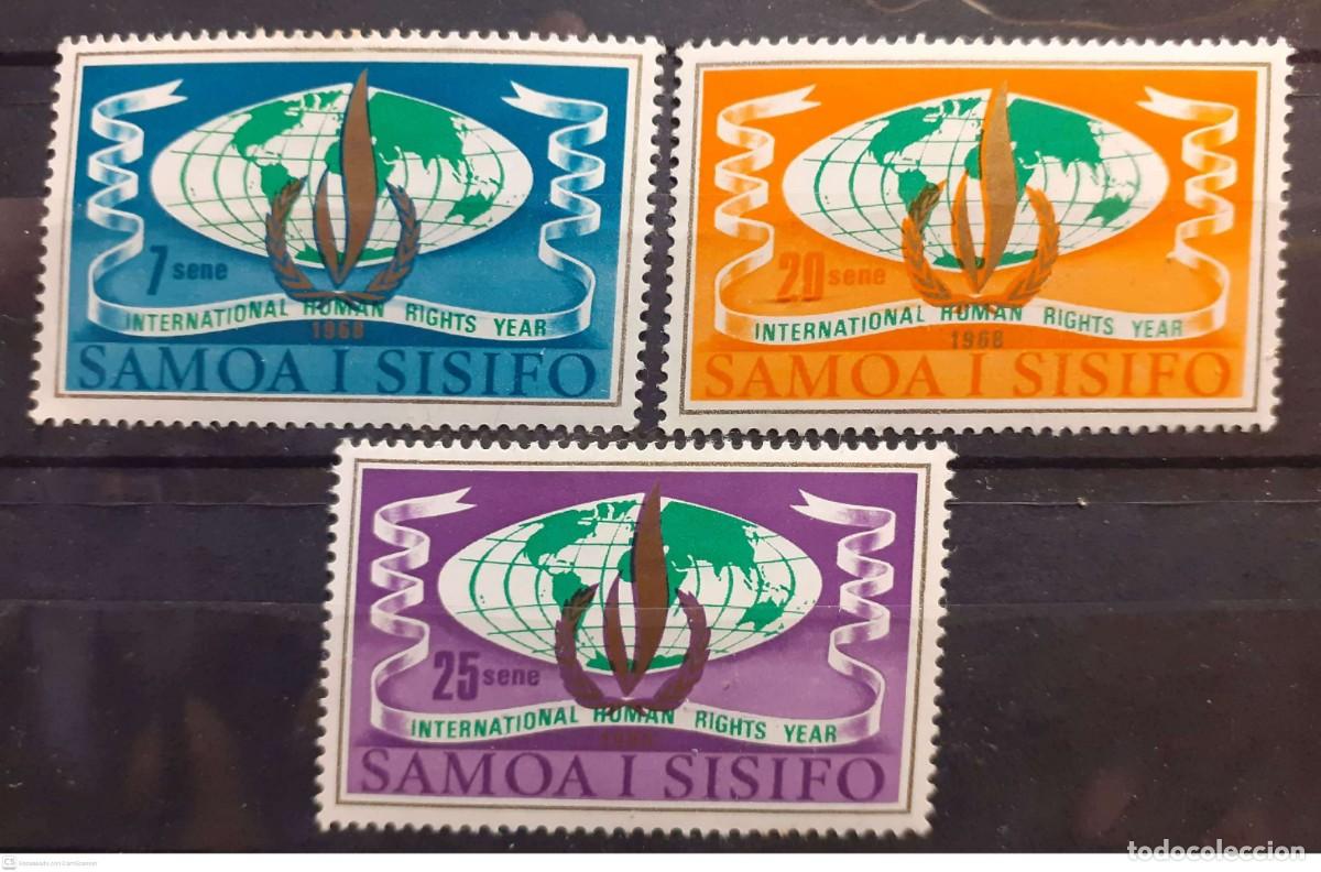 Sellos: SAMOA n&ordm; 232/234* A&ntilde;o internacional de los Derechos Humanos. Serie completa