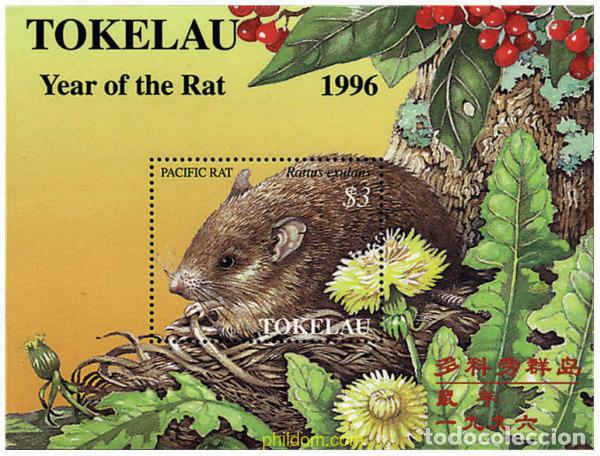 Sellos: 45625 MNH TOKELAU 1996 A&Ntilde;O LUNAR CHINO - A&Ntilde;O DE LA RATA