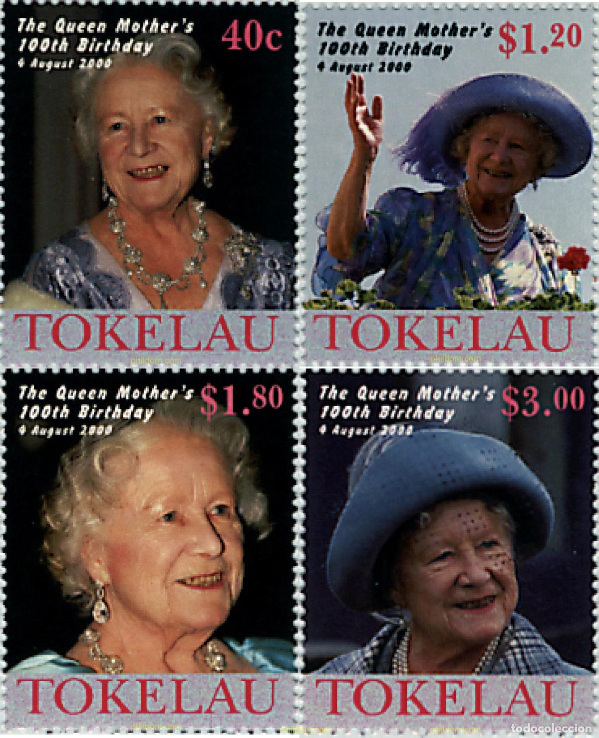 Sellos: 147677 MNH TOKELAU 2000 CENTENARIO DE LA REINA MADRE