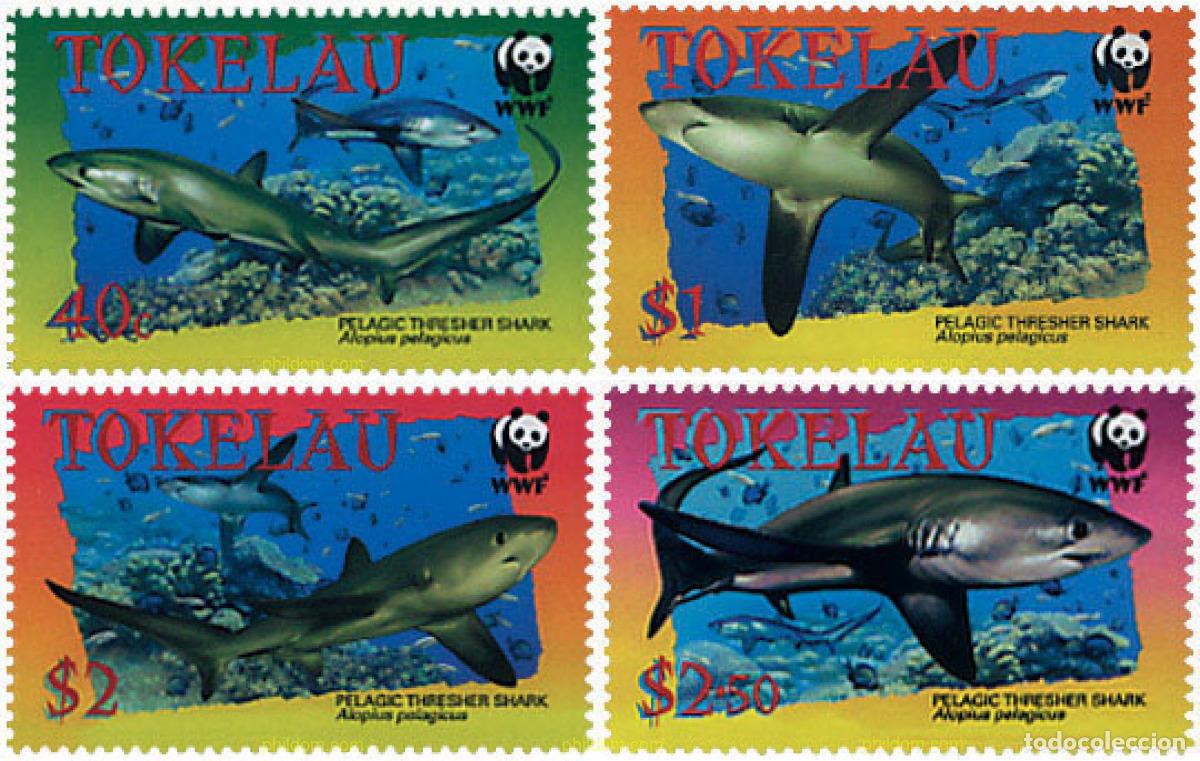 Sellos: 95111 MNH TOKELAU 2002 PROTECCION DE LA NATURALEZA. ALOPIUS PELAGICUS
