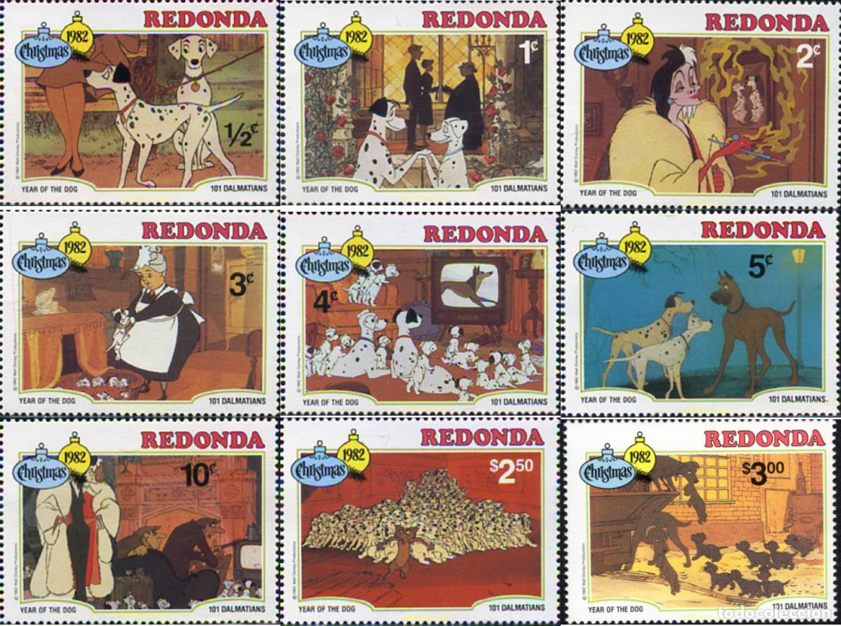 Timbres: 51102 MNH REDONDA 1982 NAVIDAD. 101 DALMATAS