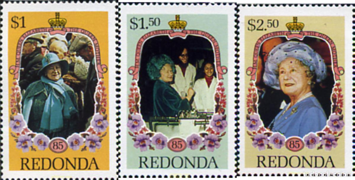 Sellos: 355156 MNH REDONDA 1985 85 ANIVERSARIO DE LA REINA MADRE