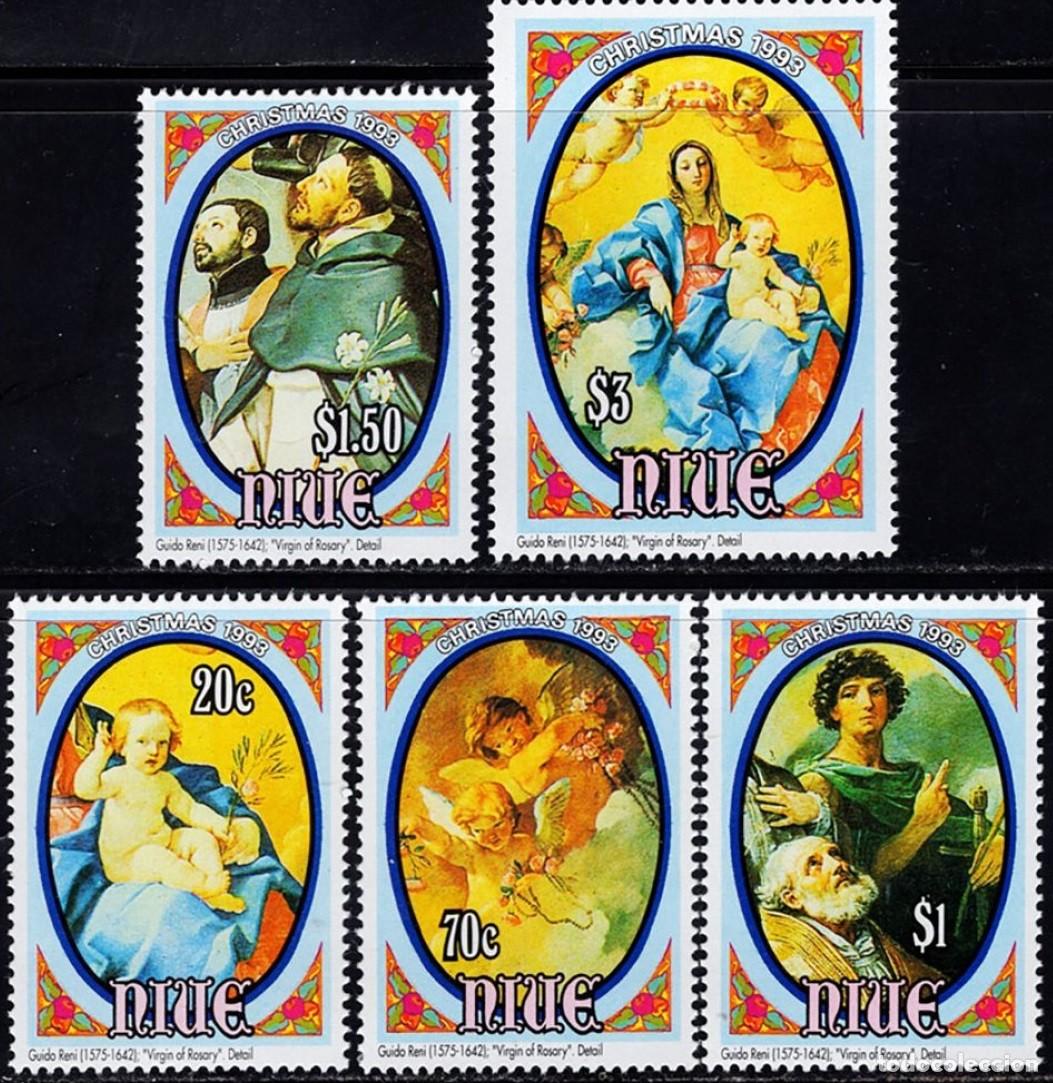 Sellos: NIUE 1993 SERIE 5 STAMPS MNH NAVIDAD CHRISTMAS NOEL NATALE ARTE PINTURAS ART PAINTINGS