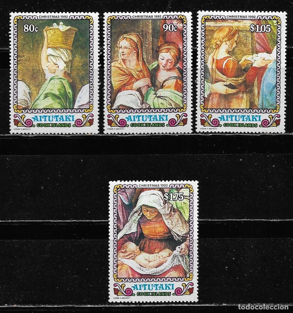 Sellos: AITUTAKI 1992, Ivert 520/23 - NAVIDAD, PINTURAS. MNH.
