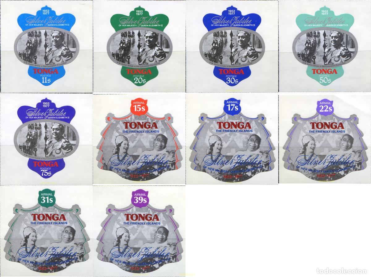 Sellos: 212604 MNH TONGA 1977 25 ANIVERSARIO DE LA SUBIDA AL TRONO DE ISABEL II
