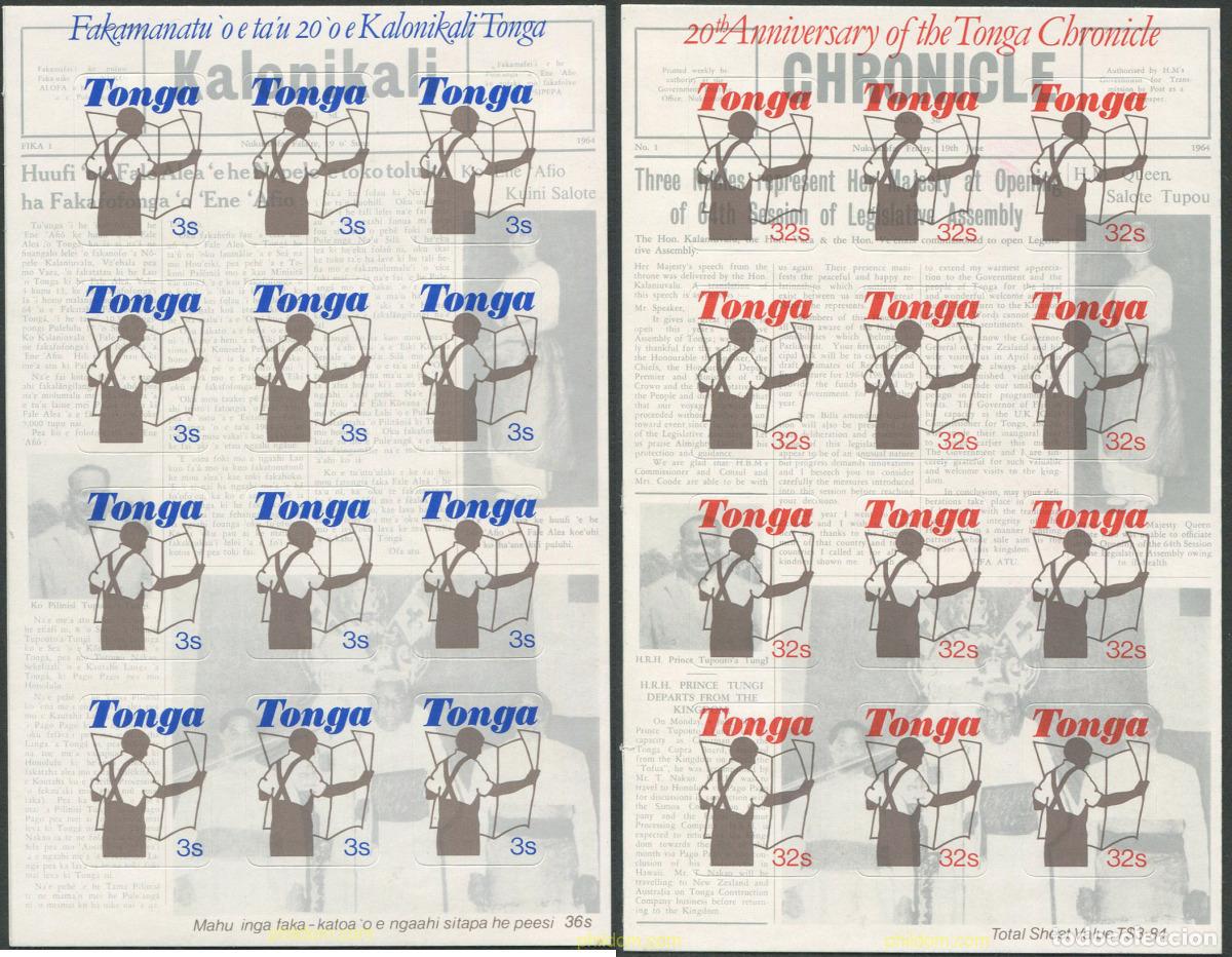 Sellos: 695917 MNH TONGA 1984 20 ANIVERSARIO DEL PERIODICO &rdquo;TONGA CHRONICLE&rdquo;