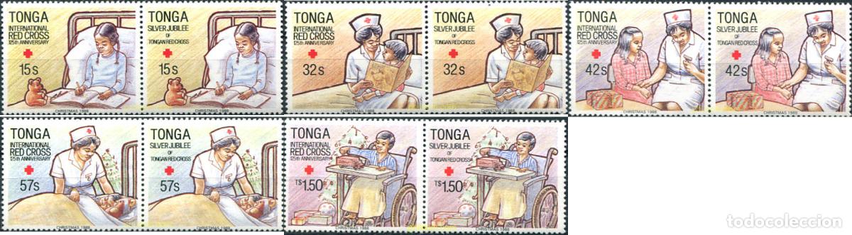 Sellos: 328204 MNH TONGA 1988 125 ANIVERSARIO DE LA CRUZ ROJA