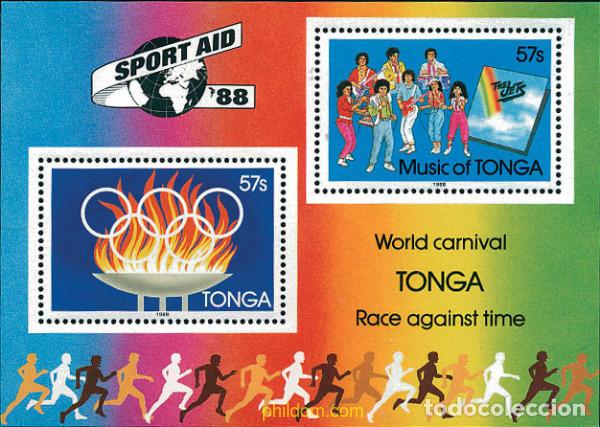 Sellos: 45697 MNH TONGA 1988 AYUDA AL DEPORTE
