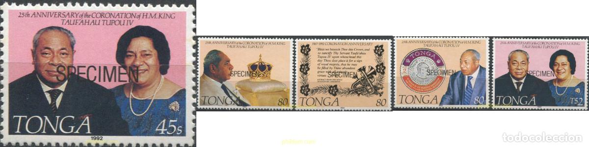 Sellos: 695927 MNH TONGA 1992 25 ANIVERSARIO DEL CORONAMIENTO