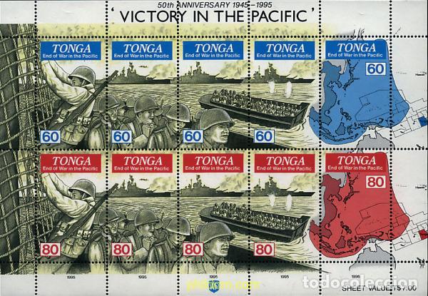 Sellos: 292327 MNH TONGA 1995 50 ANIVERSARIO DEL FIN DE LA SEGUNDA GUERRA MUNDIAL