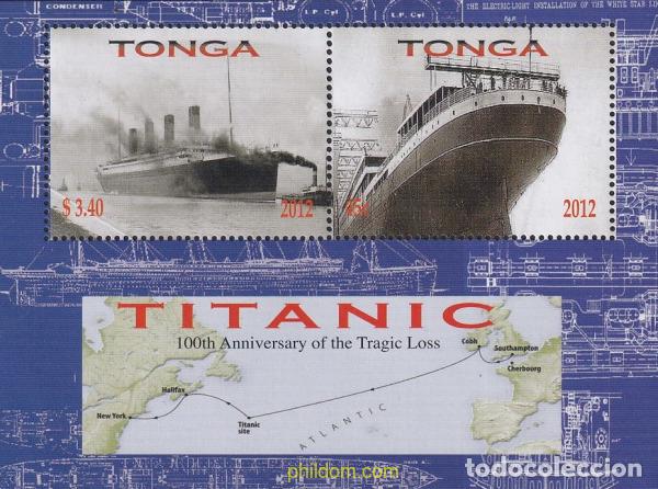 Sellos: 745026 MNH TONGA 2012 CENTENARIO DEL NAUFRAGIO DEL TITANIC