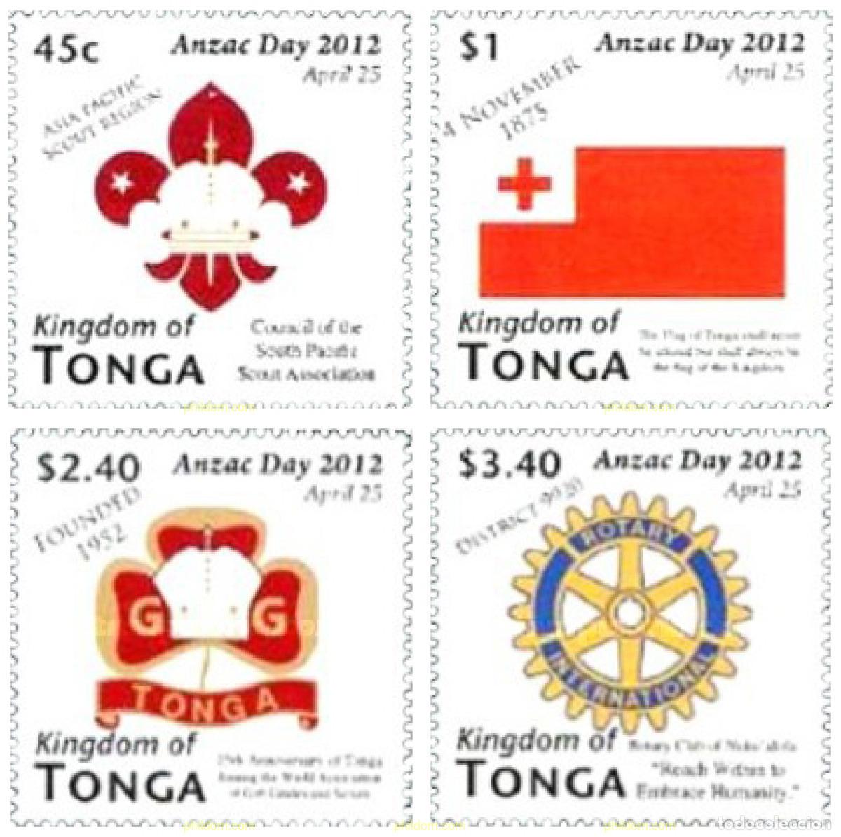 Sellos: 365873 MNH TONGA 2012 DIA ANZAC-2012
