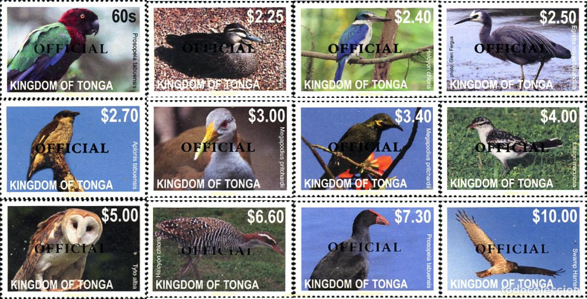 Sellos: 321980 MNH TONGA 2014 AVES - OFICIAL