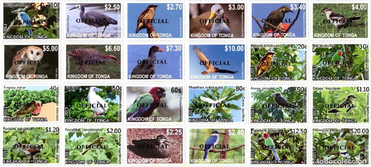 Sellos: 321980 MNH TONGA 2014 AVES - OFICIAL
